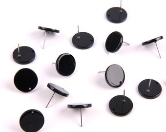 6PCS  Acrylic Earring  Earring  Stud/post charm- coin shaped-connector-Earring findings-Jewelry Supplies 15mm A1041L