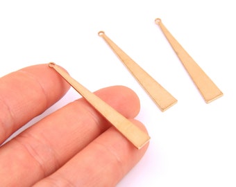 6PCS+Brass earring charms-triangle shape charms-Brass earring pendant connector metal earring  findings-Jewelry Supplies-7mm*43mm D1279