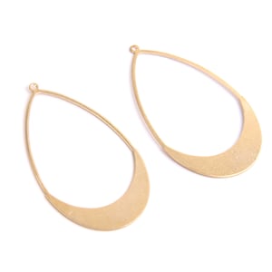 6PCS+  Raw Brass Charms -teadrop Shaped - earring pandent- basis accessories - earring findings-Jewelry Supplies - 30*53mm - D1145
