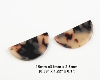 Acetato acrílico diy pendiente encantos semicírculo y colgante en forma de D acetatoise shell encanto pendiente hallazgos joyería suministro CS4001F
