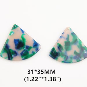 Acetate Acrylic Diy faned Earring Charms fan-Shaped Pendant Acetate Tortoise Shell charm  Earring findings  jewelry supply CS017E