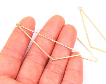 6PCS+ Brass earring Triangle shape Earring charms Brass Earring connector pendant earring findings copper accessories jewelry supply D1201