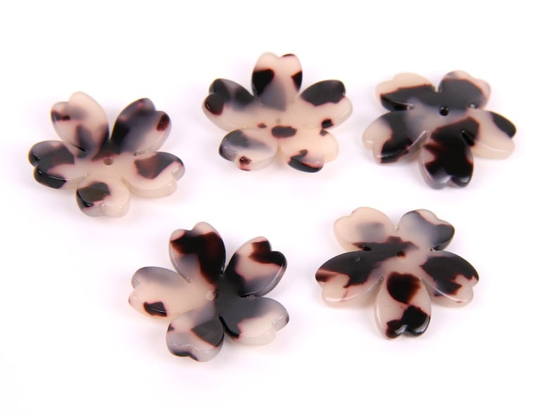 Earring findings-jewelry supply 27MM A1060C 6PCS Tortoise Shell Acetate Acrylic earring charms-Sakura cherry blossom Flower Shaped Pendant