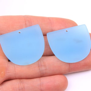 6PCS+ Matte Acrylic Earring Charms-D Shaped Pendant-Rubber paint spraying - Acrylic Charms-Earring findings-jewelry supplies 35*29mm A1340Q