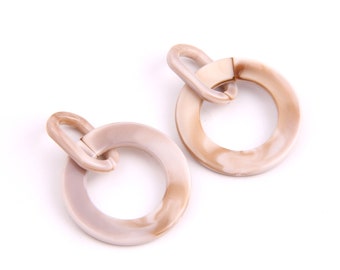 6PCS + Acryl Oorbel hanger charmes-Oorbel connector- Oval en Circle connected Shaped - Earring bevindingen - sieraden leveren 34 * 45mm E1010