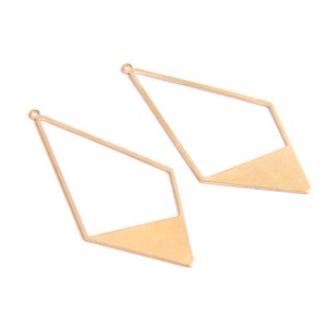 6PCS+  Raw Brass Charms - Diamond  Shaped - earring pandent- basis accessories - earring findings-Jewelry Supplies - 27*55mm - D1144