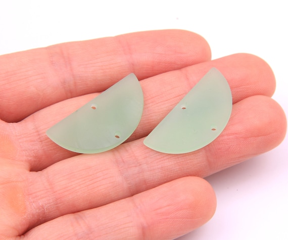 6PCS+ Matte finishing Acrylic Earring connector-half circlr shaped-candy color earring- rubber Earring findings-Jewelry Supplies A1349B