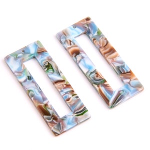 6PCS+ Tortoise Shell Earring charms-Acetate Acrylic-Rectangle Shaped Pendant-Multicolor-Earring findings-  jewelry supply-48*20MM  CS1012HH