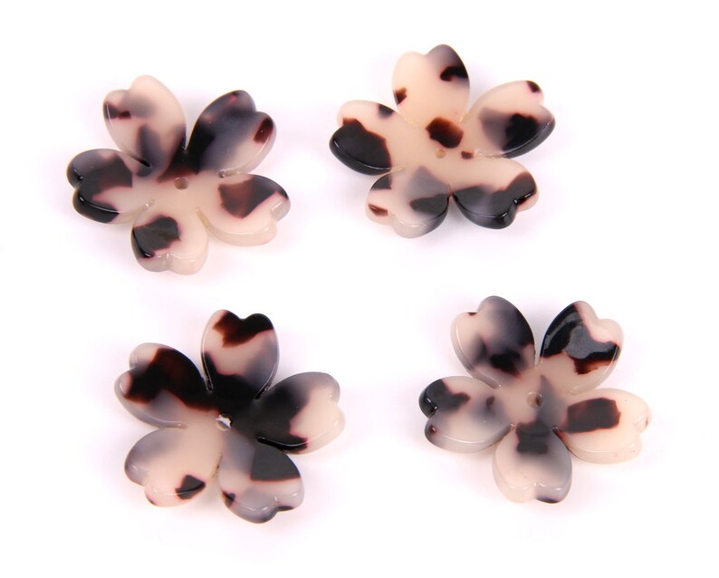 Earring findings-jewelry supply 27MM A1060C 6PCS Tortoise Shell Acetate Acrylic earring charms-Sakura cherry blossom Flower Shaped Pendant