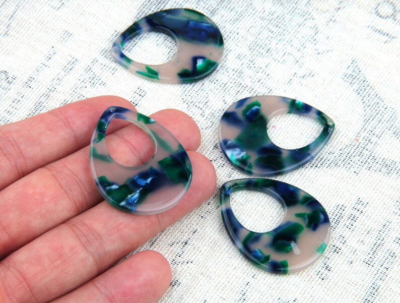 4pcs Tortoise Shell Earrings Acetate Acrylic Earring Charms Teardrop Shaped Pendant Earring Findings diy jewelly supplies CS6011C