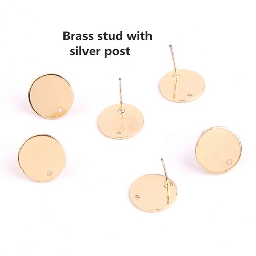6PCS Gold Plated Brass Earring Stud Brass Earring Stud With Etsy