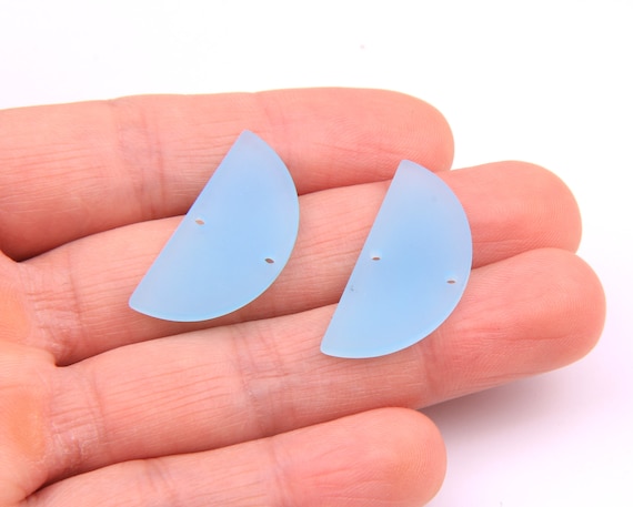 6PCS+ Matte finishing Acrylic Earring connector-half circlr shaped-candy color earring- rubber Earring findings-Jewelry Supplies A1349D