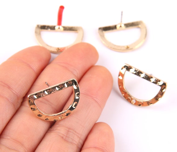 Orecchini A Sfera Placcati In Oro Lucido 24k, 10 Pezzi (5 Paia) Orecchini A Sfera, Orecchini A Perno Con Chiusura A Pressione In Oro, (5 Mm) EAR-260 - Italia - Foto 6