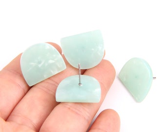 6PCS+ Tortoise Shell Acetate Acrylic Earring Stud -D shaped-stud earring -Earring findings-Jewelry Supplies 20*16mm A1333A
