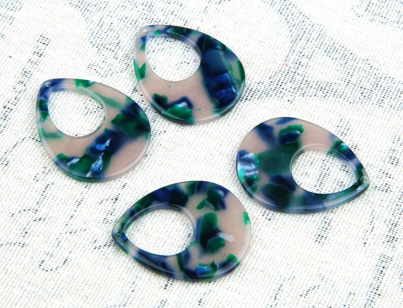 4pcs Tortoise Shell Earrings Acetate Acrylic Earring Charms Teardrop Shaped Pendant Earring Findings diy jewelly supplies CS6011C