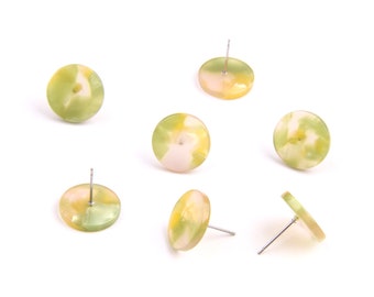 6PCS+ Tortoise Shell Acetate Acrylic Earring Stud without Hole -round shaped-stud earring -Earring findings-Jewelry Supplies 15mm A1334A