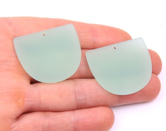 6PCS+ Matte Acrylic Earring Charms-D Shaped Pendant-Rubber paint spraying - Acrylic Charms-Earring findings-jewelry supplies 35*29mm A1340K