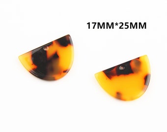 Acetaat Acrylic Diy Earring Charms halfronde en D Shaped Pendant acetaat Tortoise Shell charme Earring bevindingen sieraden leveren CS010C