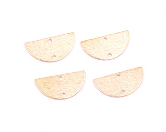 Semi Circle Earring Charms- Earring Pendant-Earring connnector-Double Holes wire drawing-Jewelry Supplies-earring findings 21*10mm D1177