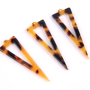 4pcs Triangle Shaped acetate crylic Earring Charms  brown and black Tortoise Shell Earrings Earring Findings jewelry supply CS3111A
