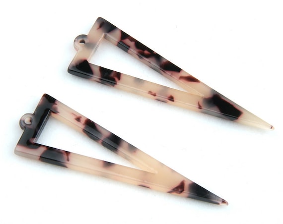 4pcs Triangle Shaped acetate crylic Earring Charms cream-black color Tortoise Shell Earrings Earring Findings jewelry supply CS3111B