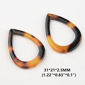 Acetate Acrylic Diy Earring Charms  TEAR DROP  Shaped Pendant Acetate Tortoise Shell charm  Earring findings  jewelry supply A014B