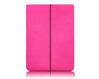 pinkes Notebook Case aus pflanzlich gegerbtem Leder fürs MacBook oder nach deinen Wunschmaßen / neonpinkes Ledercase für Notebooks