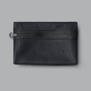 little black bag made oft soft leather for your bits and pieces / chargerbag black leather / make up bag black leather / Made in Berlin
