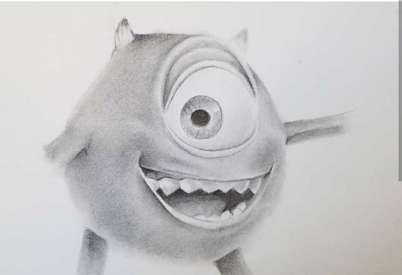 Oryginalne Disney Pixar Monsters Inc Mike Wazowski Rysunek