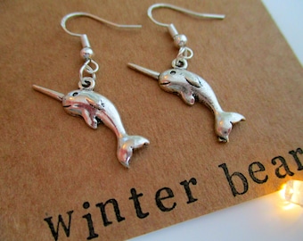 Personalised Narwhal Earrings - Quirky - Custom - Sterling Silver - Jewellery - Jewelry - Birthday - Christmas - Gift - Friend - Loved One