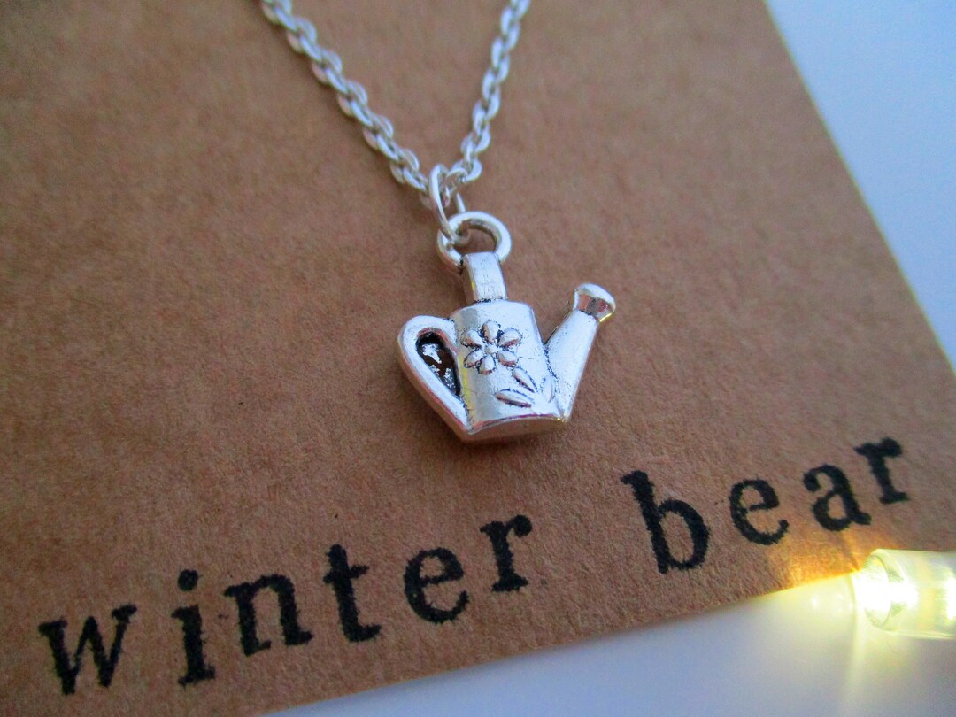Personalised Watering Can Necklace Friend Gift Gardening Custom Jewellery Jewelry Birthday