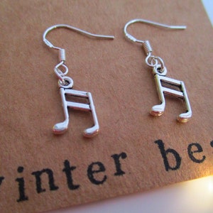 Personalised Music Note Earrings - Friend Gift - Musician - Sterling Silver - Jewellery - Jewelry - Birthday Gift - Christmas - Girlfriend