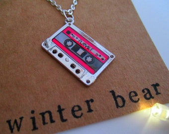 Personalised Mixed Tape Necklace - Friend Gift - Cassette - 80s - Retro Gift - Silver - Jewellery - Jewelry - Birthday Gift - Sister - Mum