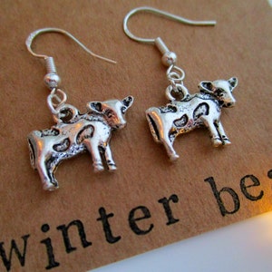 Personalised Cow Earrings - Cute - Custom - Vegan Gift - Jewellery - Jewelry - Birthday Gift - Gift For Friend - Gift For Loved One - Mum