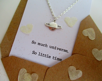 Saturn Necklace - Planet - Space - Sister - Mum - Friend - Gift - Love - Jewellery - Jewelry - Birthday - For Her - Personalised - Custom