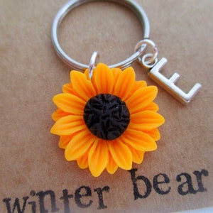 Personalised Sunflower Keyring - Ukraine - Support Ukraine - Keychain - Bag Charm Birthday Gift - Christmas Gift - Friend