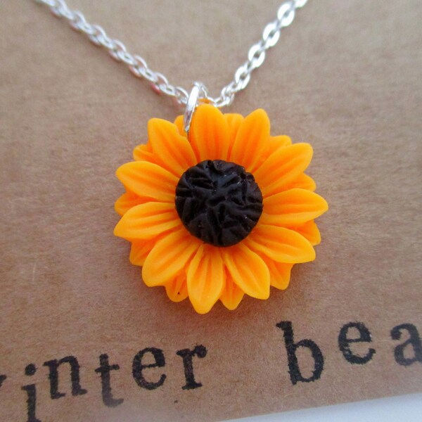 Sunflower Necklace Etsy