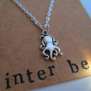 Personalised Octopus Necklace - Friend Gift - Custom - Jewellery - Jewelry - Birthday Gift - Christmas - Vegan Gift - Sister - Gift For Mum