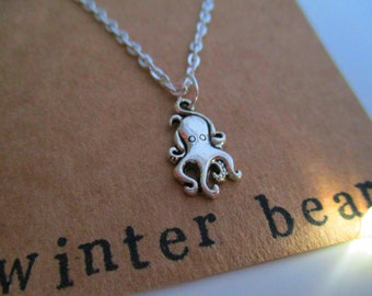 Personalised Octopus Necklace - Friend Gift - Custom - Jewellery - Jewelry - Birthday Gift - Christmas - Vegan Gift - Sister - Gift For Mum