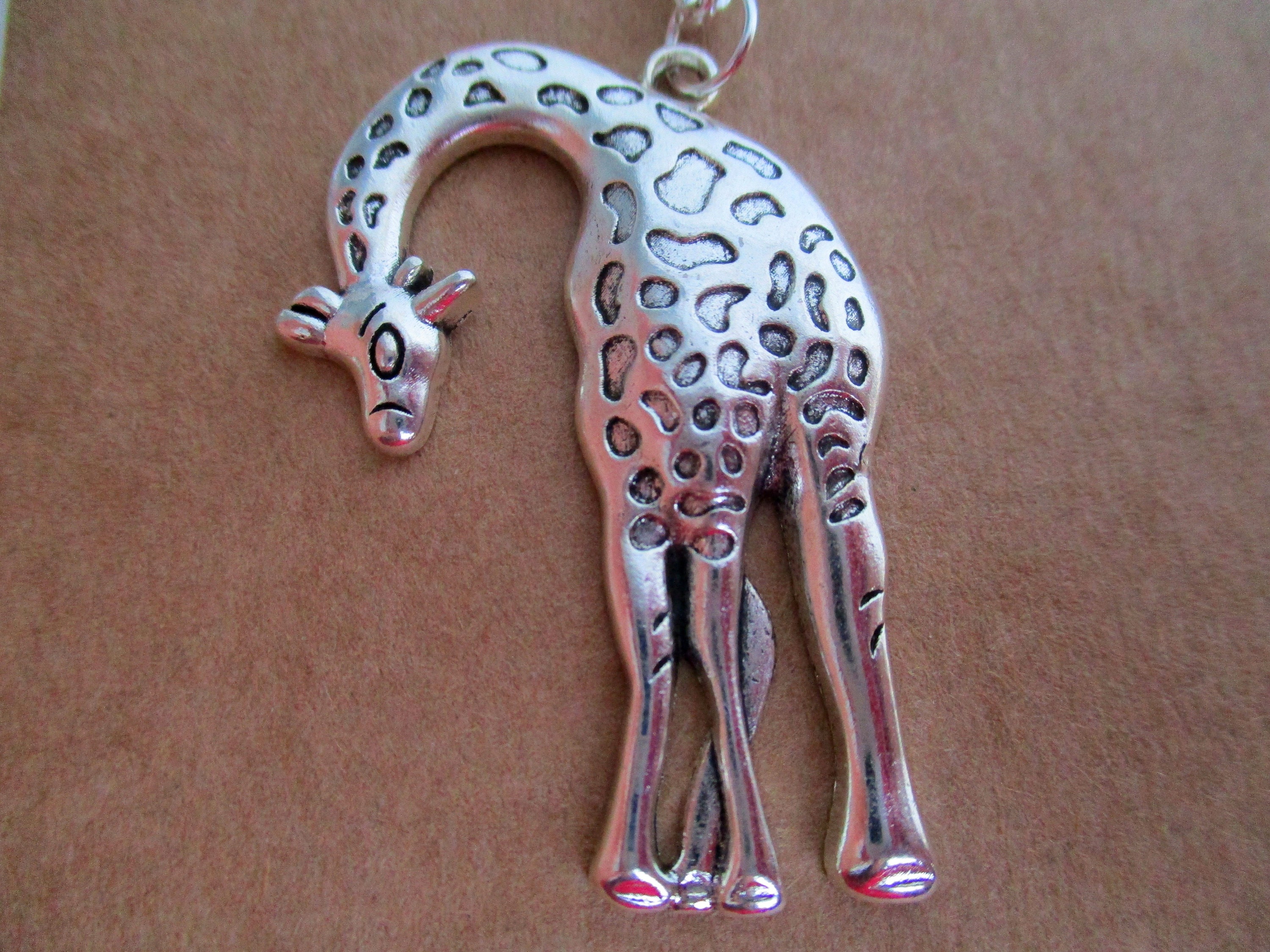 Personalised Giraffe Necklace Friend Gift Custom Silver Etsy