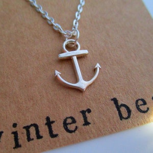 Personalised Anchor Necklace - Cute - Custom - Silver - Jewellery - Jewelry - Birthday - Christmas - Gift - Friend - Nautical - Sister - Mum