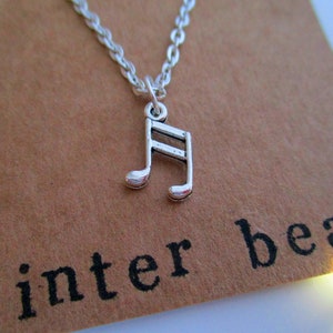 Personalised Music Note Necklace - Friend Gift - Musician - Custom - Silver - Jewellery - Jewelry - Birthday Gift - Loved One - Sister - Mum