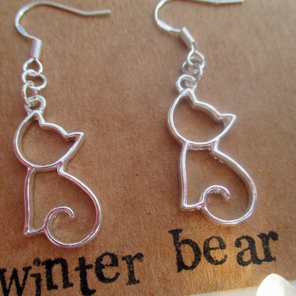 Cat Earrings Etsy UK