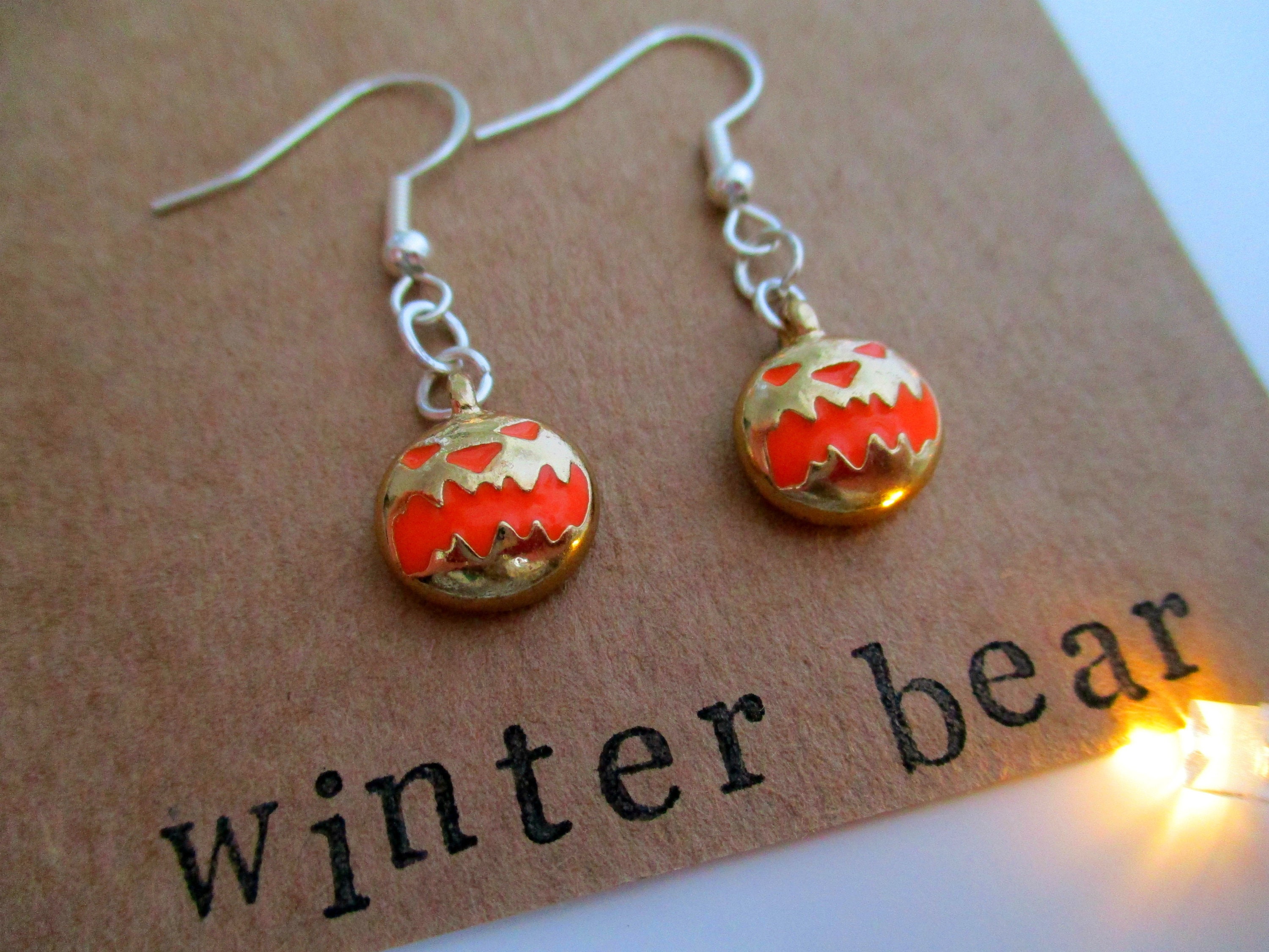 Personalised Pumpkin Earrings Halloween Autumn Fall | Etsy