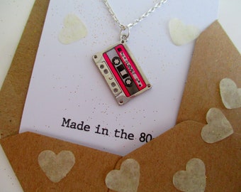 Mixtape Necklace - 80s - Quirky - Sister - Mum - Friend - Love - Jewellery - Jewelry - Personalised - Custom - Gift - Birthday - Chain