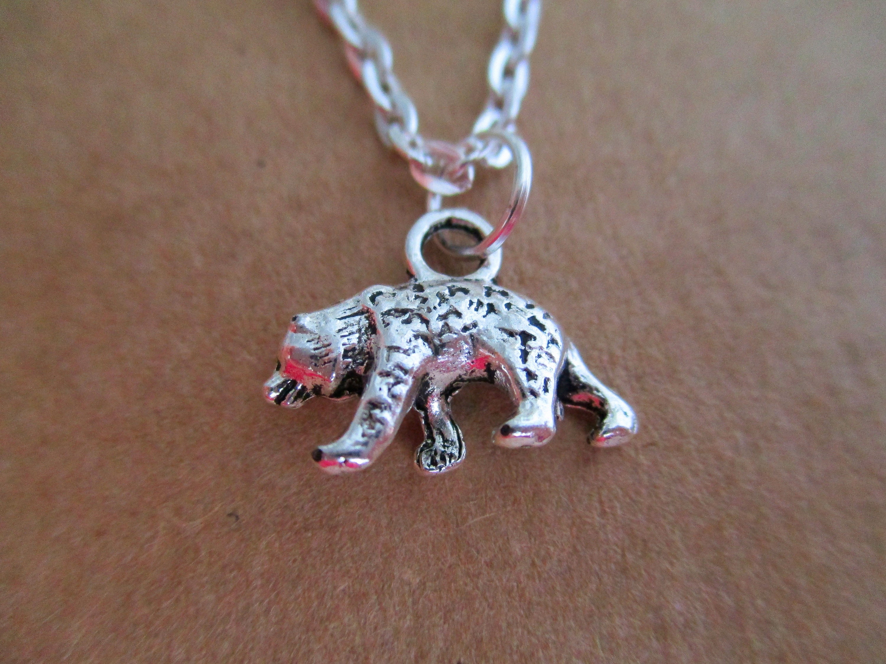 Collar de oso personalizado Lindo Personalizado Plata Etsy España
