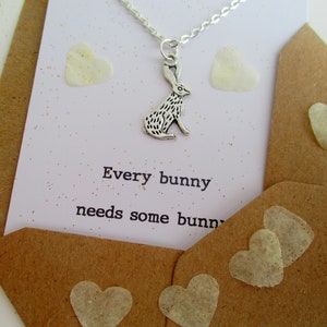 Bunny Necklace -  Rabbit - Gift - Sister - Mum - Friend - Birthday - Quirky -  Love - Jewellery - Jewelry - Personalised - Custom