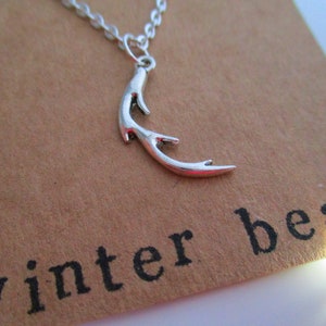 Personalised Antler Necklace - Friend Gift - Stag - Scotland - Scottish - Custom - Silver - Jewellery - Jewelry - Birthday - Sister - Mum