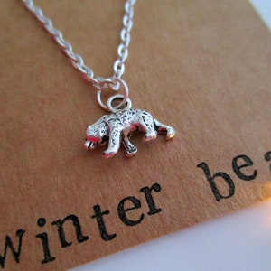 Personalised Bear Necklace - Cute - Custom - Silver - Jewellery - Jewelry - Birthday Gift - Vegan - Christmas - Gift - Friend - Loved One