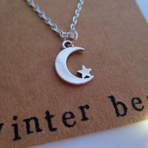 Personalised Moon and Star Necklace - Friend Gift - Space - Astronomy - Custom - Jewellery - Jewelry - Birthday Gift - Christmas - Loved One